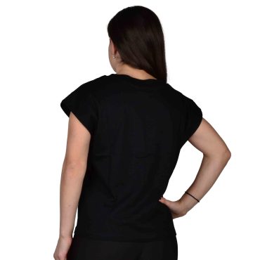 ΒΑΜΒΑΚΕΡΟ ΓΥΝΑΙΚΕΙΟ T-SHIRT PACO V-NECK ΜΑΥΡΟ 2332010