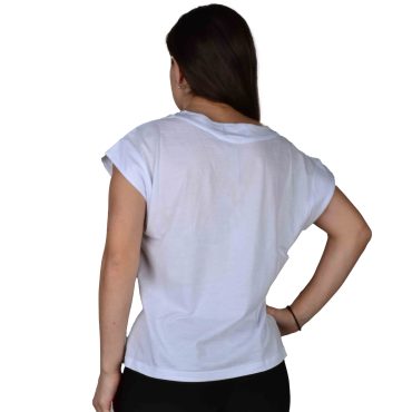 ΒΑΜΒΑΚΕΡΟ ΓΥΝΑΙΚΕΙΟ T-SHIRT PACO V-NECK ΑΣΠΡΟ 2332010