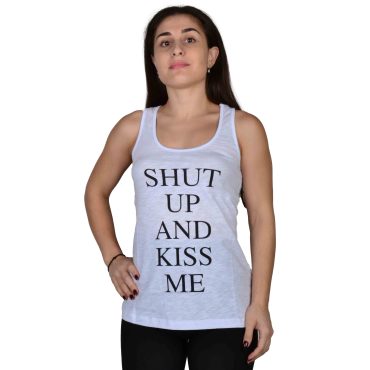 ΒΑΜΒΑΚΕΡΟ ΓΥΝΑΙΚΕΙΟ ΑΜΑΝΙΚΟ T-SHIRT PACO KISS ME ΑΣΠΡΟ 4131