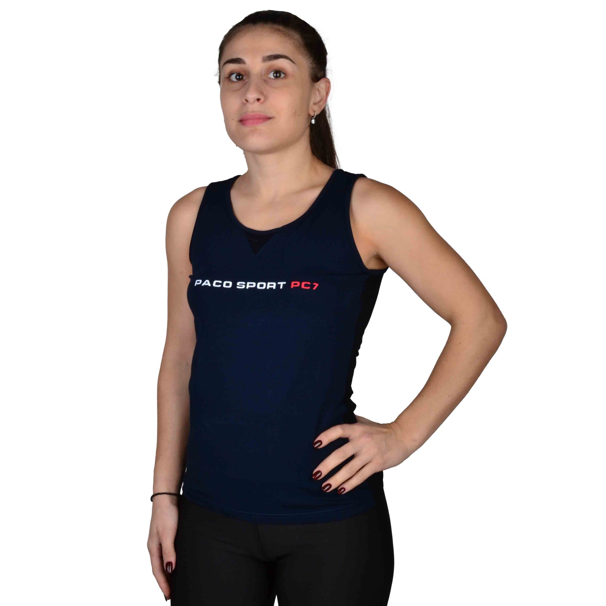 ΒΑΜΒΑΚΕΡΟ ΓΥΝΑΙΚΕΙΟ ΑΜΑΝΙΚΟ T-SHIRT PACO SPORT ΜΠΛΕ 86227