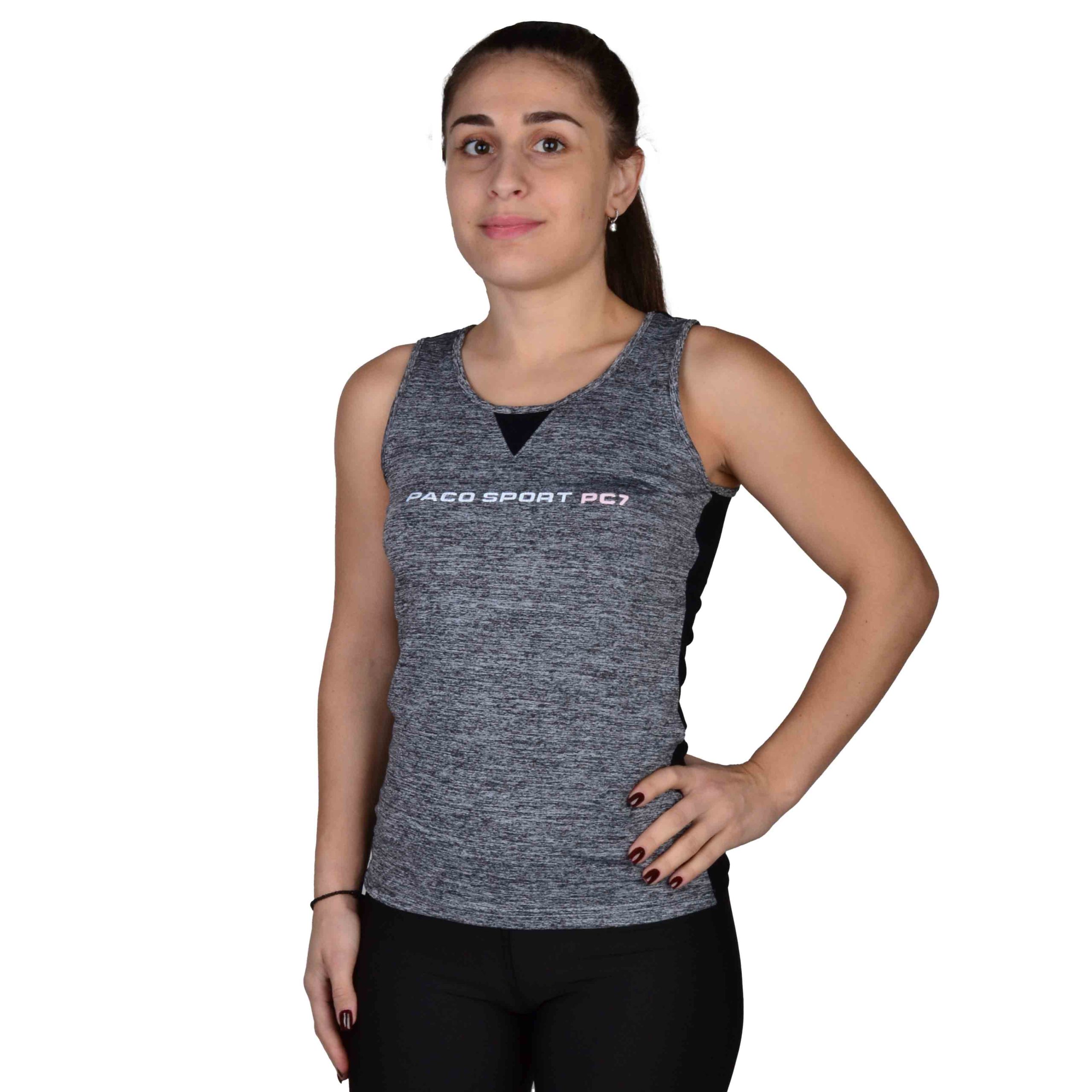 ΒΑΜΒΑΚΕΡΟ ΓΥΝΑΙΚΕΙΟ ΑΜΑΝΙΚΟ T-SHIRT PACO SPORT ΓΚΡΙ 86227