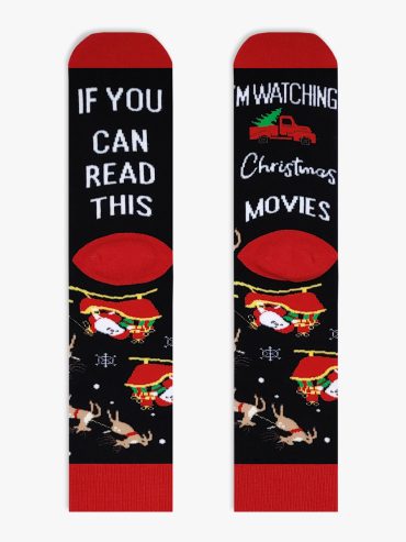Χριστουγεννιάτικη Κάλτσα Πετσετέ με Σχέδια ''If You Can Read This'' Christmas Mood NODO