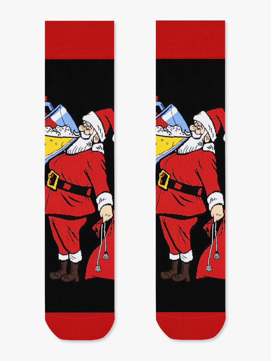 Χριστουγεννιάτικη Κάλτσα Βαμβακερή με Σχέδια Santa Thirsty NODO