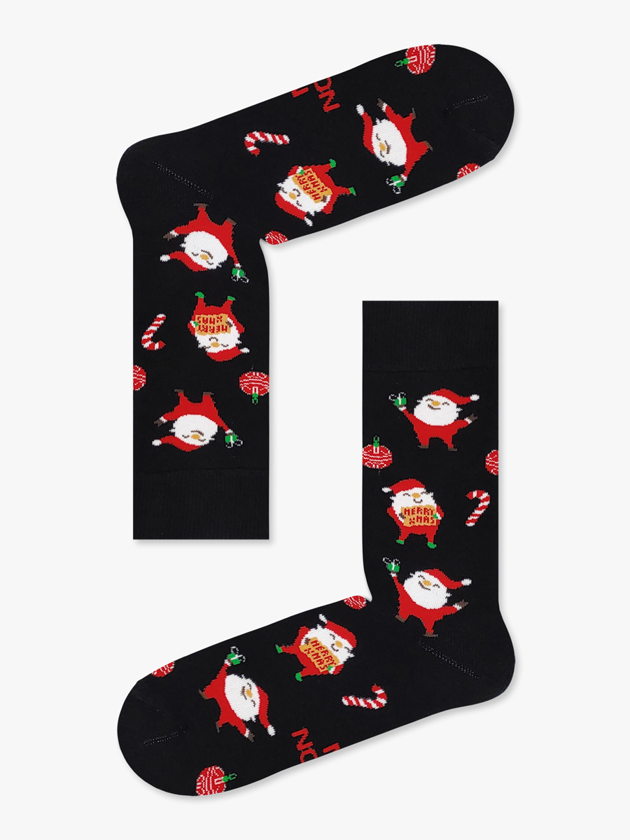 Χριστουγεννιάτικη Κάλτσα Πετσετέ με Σχέδια Mini Santa All Over NODO