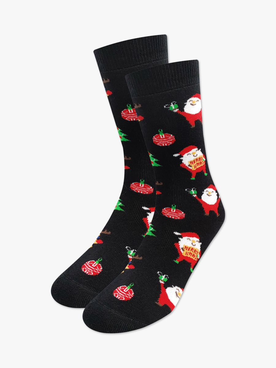 Χριστουγεννιάτικη Κάλτσα Πετσετέ με Σχέδια Mini Santa All Over NODO - Image 2