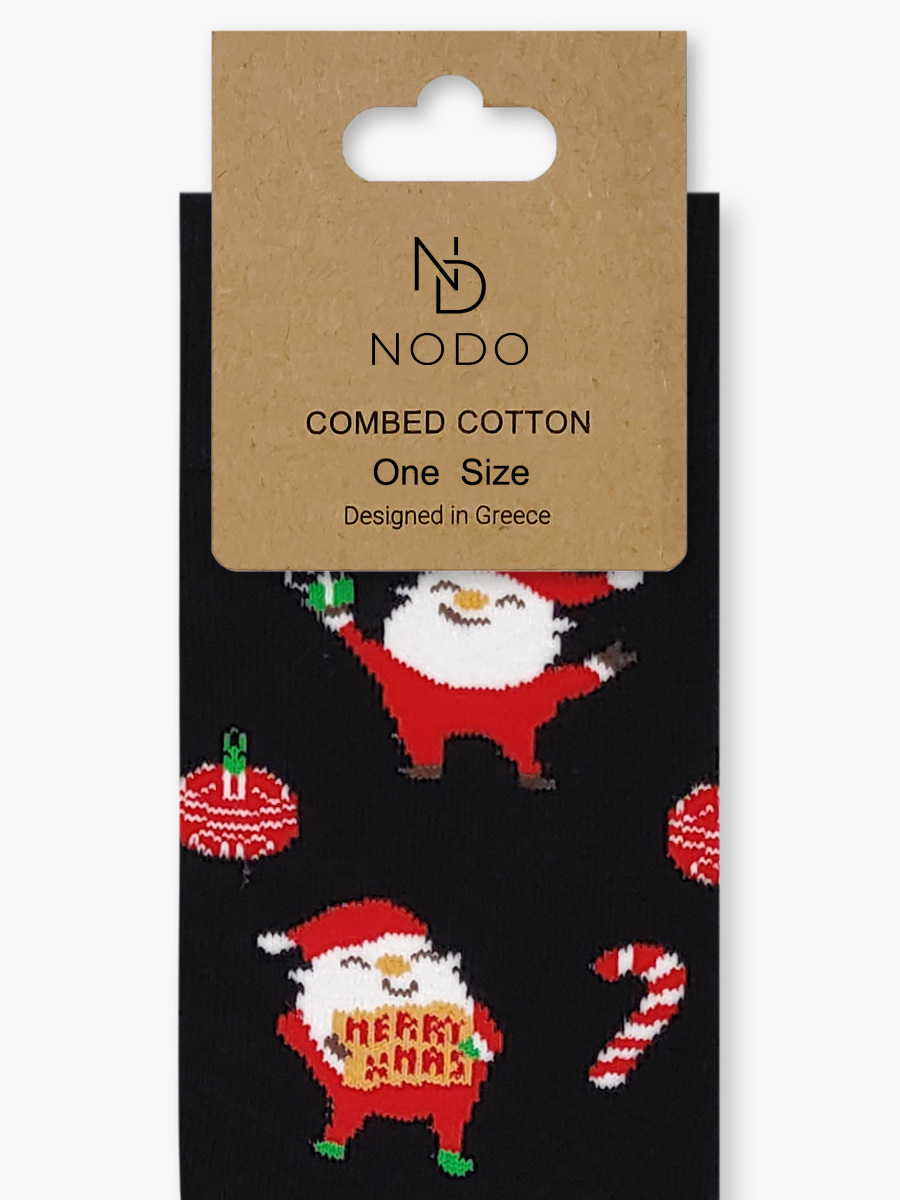 Χριστουγεννιάτικη Κάλτσα Πετσετέ με Σχέδια Mini Santa All Over NODO - Image 3