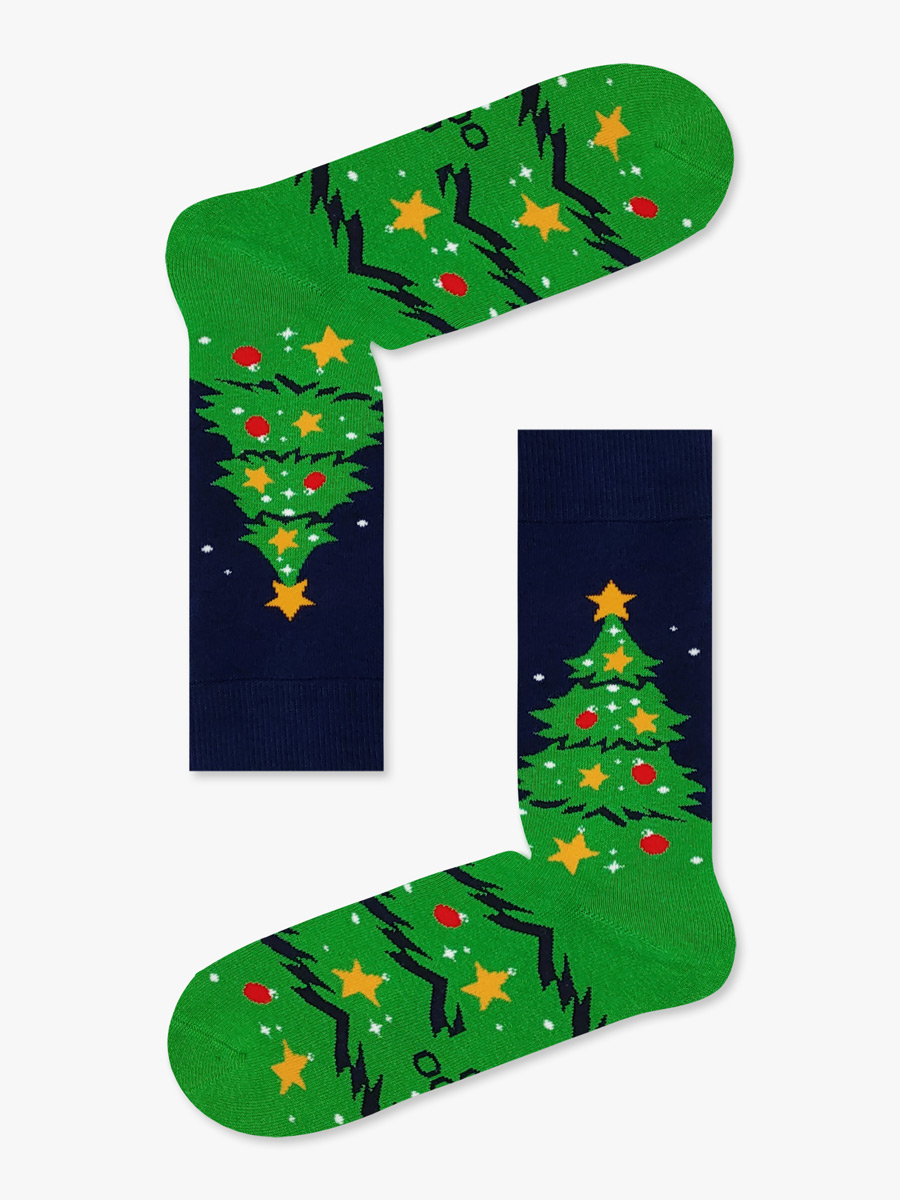 Χριστουγεννιάτικη Κάλτσα Πετσετέ με Σχέδια Oh Christmas Tree NODO