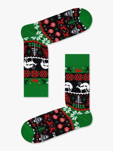 Χριστουγεννιάτικη Κάλτσα Πετσετέ με Σχέδια Reindeer Mood NODO