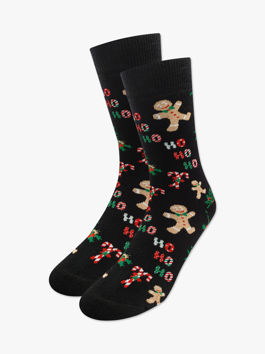 Χριστουγεννιάτικη Κάλτσα Πετσετέ με Σχέδια HO HO HO Ginger Man NODO - Image 2