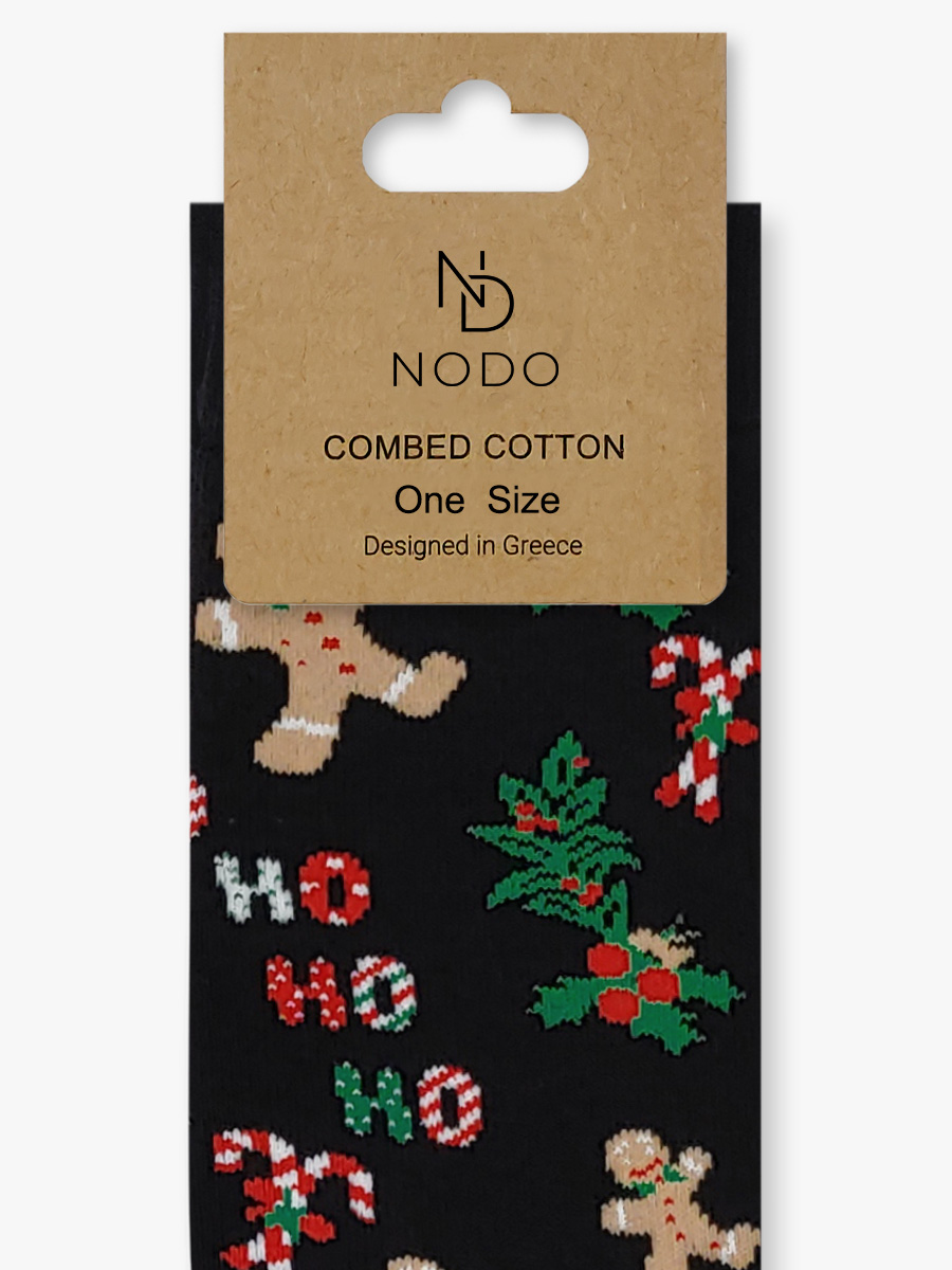 Χριστουγεννιάτικη Κάλτσα Πετσετέ με Σχέδια HO HO HO Ginger Man NODO - Image 3