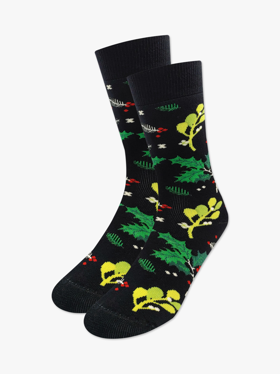 Χριστουγεννιάτικη Κάλτσα Πετσετέ με Σχέδια Christmas Mistletoe & Holly NODO - Image 2