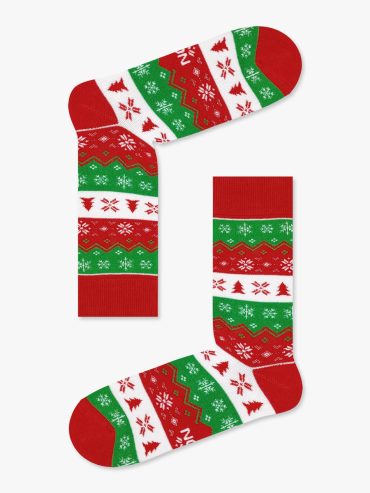 Χριστουγεννιάτικη Κάλτσα Πετσετέ με Σχέδια Christmas Sweater On My Feet NODO