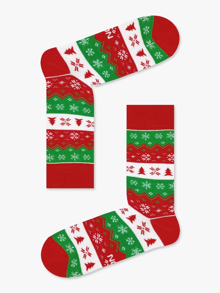 Χριστουγεννιάτικη Κάλτσα Πετσετέ με Σχέδια Christmas Sweater On My Feet NODO