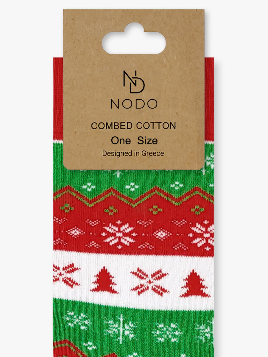 Χριστουγεννιάτικη Κάλτσα Πετσετέ με Σχέδια Christmas Sweater On My Feet NODO - Image 3