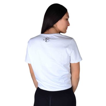 ΒΑΜΒΑΚΕΡΟ ΓΥΝΑΙΚΕΙΟ T-SHIRT CROP PACO ΑΣΠΡΟ 201622