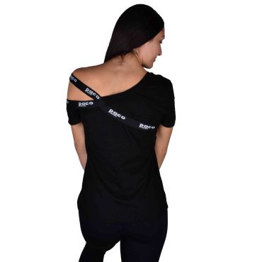 ΒΑΜΒΑΚΕΡΟ ΓΥΝΑΙΚΕΙΟ T-SHIRT PACO COMPANY 201628 ΜΑΥΡΟ