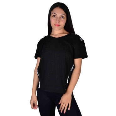 ΒΑΜΒΑΚΕΡΟ ΓΥΝΑΙΚΕΙΟ T-SHIRT PACO BACK FILE ΜΑΥΡΟ 201644