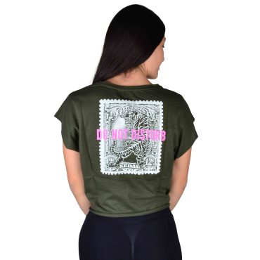 ΒΑΜΒΑΚΕΡΟ ΓΥΝΑΙΚΕΙΟ T-SHIRT CROP AVAILABLE ΧΑΚΙ 201657