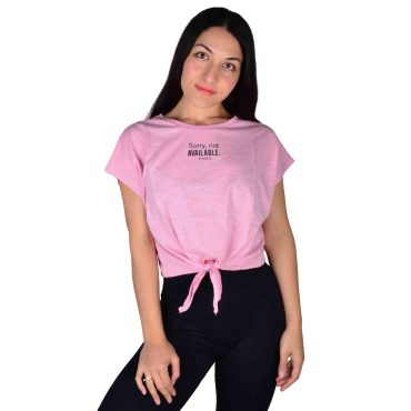 ΒΑΜΒΑΚΕΡΟ ΓΥΝΑΙΚΕΙΟ T-SHIRT CROP AVAILABLE ΡΟΖ 201657