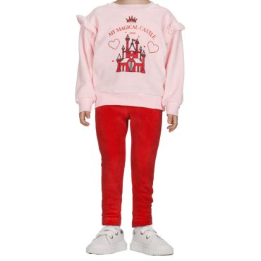 ΒΕΛΟΥΔΙΝΟ ΣΕΤ ΜΕ ΚΟΛΑΝ ΓΙΑ ΚΟΡΙΤΣΙ JOYCE MAGIC CASTLE ΡΟΖ 2561129