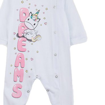 BEBE ΒΑΜΒΑΚΕΡΟ ΦΟΡΜΑΚΙ ΓΙΑ ΚΟΡΙΤΣΙ DREAMS BABY UNICORN ΑΣΠΡΟ 2421203