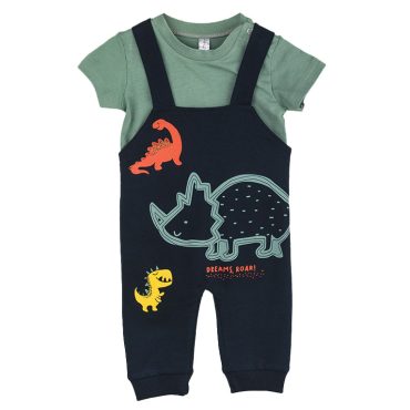 BEBE ΒΑΜΒΑΚΕΡΟ ΣΕΤ ΜΕ ΣΑΛΟΠΕΤΑ ΓΙΑ ΑΓΟΡΙ DREAMS DINO ΜΠΛΕ 2422105