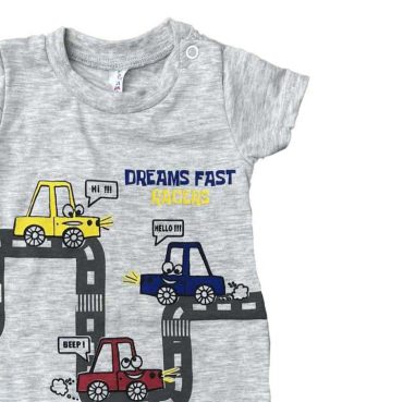 BEBE ΑΓΟΡΙΣΤΙΚΟ ΒΑΜΒΑΚΕΡΟ KONTOMANIKΟ ΦΟΡΜΑΚΙ DREAMS FAST RACERS ΓΚΡΙ 2422213