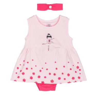 BEBE ΒΑΜΒΑΚΕΡΟ ΣΕΤ ΦΟΡΕΜΑ ΜΕ ΒΡΑΚΑΚΙ ΓΙΑ ΚΟΡΙΤΣΙ DREAMS BALLERINA ΡΟΖ 2521106