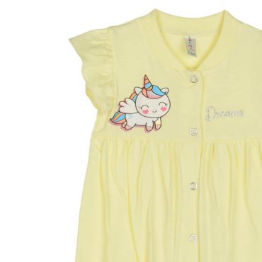 BEBE ΚΟΡΙΤΣΙΣΤΙΚΟ ΒΑΜΒΑΚΕΡΟ KONTOMANIKΟ ΦΟΡΜΑΚΙ DREAMS UNICORN ΚΙΤΡΙΝΟ 2521205