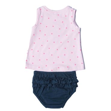 BEBE ΒΑΜΒΑΚΕΡΟ ΣΕΤ ΑΜΑΝΙΚΟ T-SHIRT ΜΕ ΒΡΑΚΑΚΙ ΓΙΑ ΚΟΡΙΤΣΙ DREAMS PRINCESS ΡΟΖ 13599