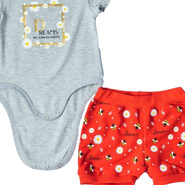 BEBE ΒΑΜΒΑΚΕΡΟ ΣΕΤ ΖΙΠΟΥΝΑΚΙ ΜΕ ΣΟΡΤΣ ΓΙΑ ΚΟΡΙΤΣΙ DREAMS BEE LOVE ΓΚΡΙ 13600