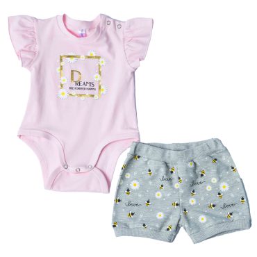 BEBE ΒΑΜΒΑΚΕΡΟ ΣΕΤ ΖΙΠΟΥΝΑΚΙ ΜΕ ΣΟΡΤΣ ΓΙΑ ΚΟΡΙΤΣΙ DREAMS BEE LOVE ΡΟΖ 13600