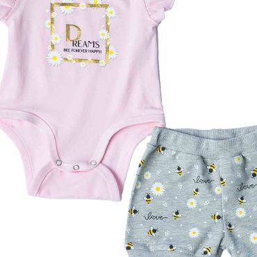 BEBE ΒΑΜΒΑΚΕΡΟ ΣΕΤ ΖΙΠΟΥΝΑΚΙ ΜΕ ΣΟΡΤΣ ΓΙΑ ΚΟΡΙΤΣΙ DREAMS BEE LOVE ΡΟΖ 13600