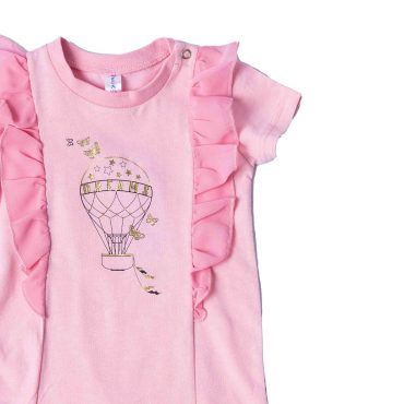 BEBE ΚΟΡΙΤΣΙΣΤΙΚΟ ΒΑΜΒΑΚΕΡΟ KONTOMANIKΟ ΦΟΡΜΑΚΙ DREAMS AIR BALLON ΡΟΖ 13610