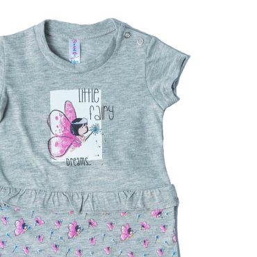 BEBE ΚΟΡΙΤΣΙΣΤΙΚΟ ΒΑΜΒΑΚΕΡΟ KONTOMANIKΟ ΦΟΡΜΑΚΙ DREAMS LITTLE FAIRY ΓΚΡΙ 13614