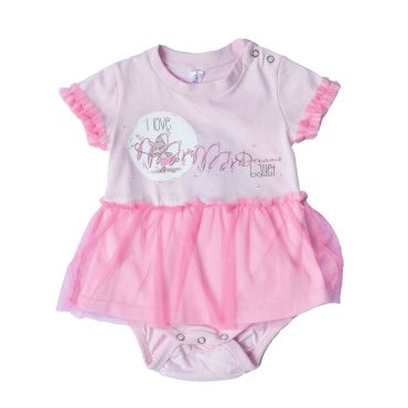 BEBE ΚΟΡΙΤΣΙΣΤΙΚΟ ΒΑΜΒΑΚΕΡΟ KONTOMANIKΟ ΦΟΡΜΑΚΙ DREAMS LOVE BALLET ΡΟΖ 13616