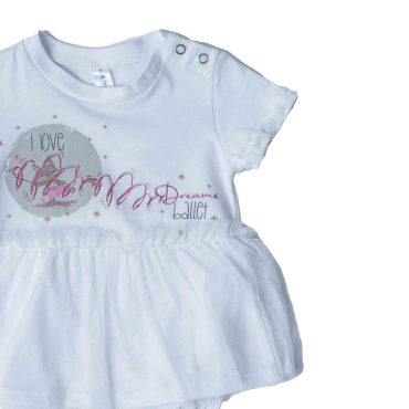 BEBE ΚΟΡΙΤΣΙΣΤΙΚΟ ΒΑΜΒΑΚΕΡΟ KONTOMANIKΟ ΦΟΡΜΑΚΙ DREAMS LOVE BALLET ΑΣΠΡΟ 13616