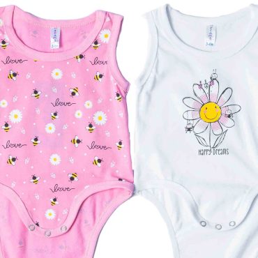 BEBE ΒΑΜΒΑΚΕΡΑ ΑΜΑΝΙΚΑ ΖΙΠΟΥΝΑΚΙΑ 2 ΤΕΜΑΧΙΩΝ DREAMS LADY BUGS ΑΣΠΡΟ 13624