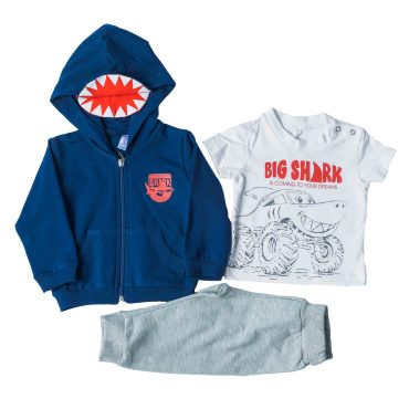 ΒΑΜΒΑΚΕΡΟ ΣΕΤ 3 ΤΕΜΑΧΙΩΝ ΧΩΡΙΣ ΧΝΟΥΔΙ DREAMS BIG SHARK ΜΠΛΕ 13630