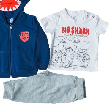 ΒΑΜΒΑΚΕΡΟ ΣΕΤ 3 ΤΕΜΑΧΙΩΝ ΧΩΡΙΣ ΧΝΟΥΔΙ DREAMS BIG SHARK ΜΠΛΕ 13630