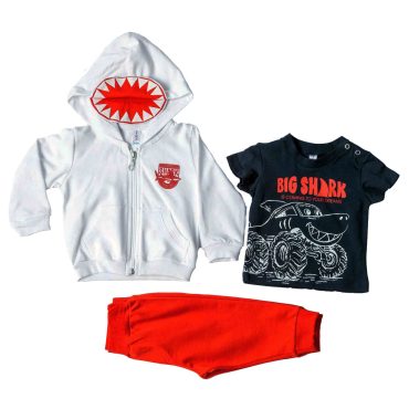 ΒΑΜΒΑΚΕΡΟ ΣΕΤ 3 ΤΕΜΑΧΙΩΝ ΧΩΡΙΣ ΧΝΟΥΔΙ DREAMS BIG SHARK ΑΣΠΡΟ 13630