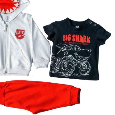 ΒΑΜΒΑΚΕΡΟ ΣΕΤ 3 ΤΕΜΑΧΙΩΝ ΧΩΡΙΣ ΧΝΟΥΔΙ DREAMS BIG SHARK ΑΣΠΡΟ 13630