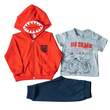 ΒΑΜΒΑΚΕΡΟ ΣΕΤ 3 ΤΕΜΑΧΙΩΝ ΧΩΡΙΣ ΧΝΟΥΔΙ DREAMS BIG SHARK ΚΟΚΚΙΝΟ 13630