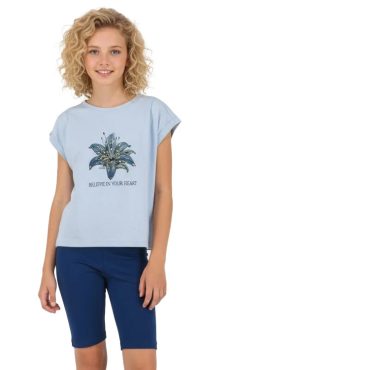 ΒΑΜΒΑΚΕΡΟ ΣΕΤ ΜΕ ΠΟΔΗΛΑΤΙΚΟ ΚΟΛΑΝ JOYCE LILY FLOWER ΓΑΛΑΖΙΟ 2613132