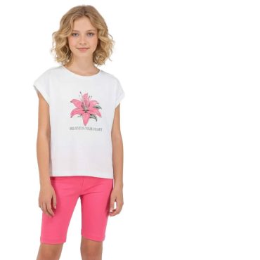 ΒΑΜΒΑΚΕΡΟ ΣΕΤ ΜΕ ΠΟΔΗΛΑΤΙΚΟ ΚΟΛΑΝ JOYCE LILY FLOWER ΑΣΠΡΟ 2613132