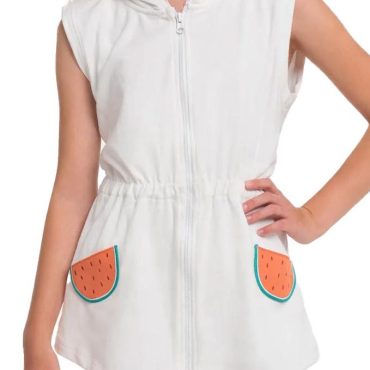 ΠΑΙΔΙΚΟ BEACH COVER-UP ΓΙΑ ΚΟΡΙΤΣΙ ΜΕ ΚΟΥΚΟΥΛΑ JOYCE WATERMELON ΑΣΠΡΟ 2645808