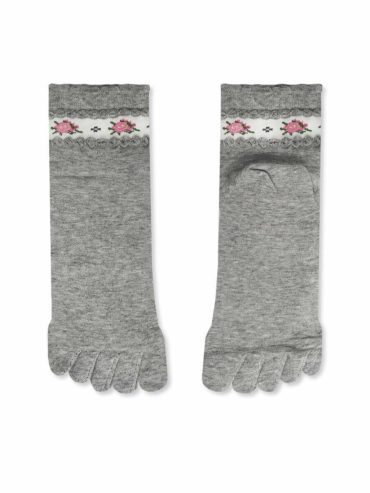 Κάλτσα Βαμβακερή με Δάχτυλα Toe Socks με Σχέδια Flowers YTLI