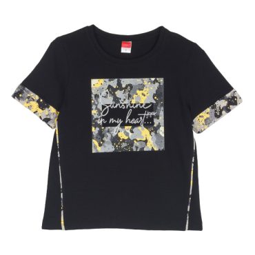 ΒΑΜΒΑΚΕΡΟ ΚΟΝΤΟΜΑΝΙΚΟ T-SHIRT ΓΙΑ ΚΟΡΙΤΣΙ JOYCE ALLOVER ΜΑΥΡΟ 2513513