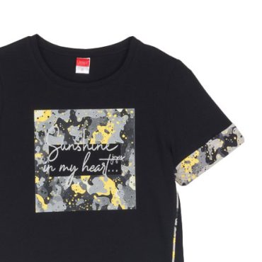 ΒΑΜΒΑΚΕΡΟ ΚΟΝΤΟΜΑΝΙΚΟ T-SHIRT ΓΙΑ ΚΟΡΙΤΣΙ JOYCE ALLOVER ΜΑΥΡΟ 2513513