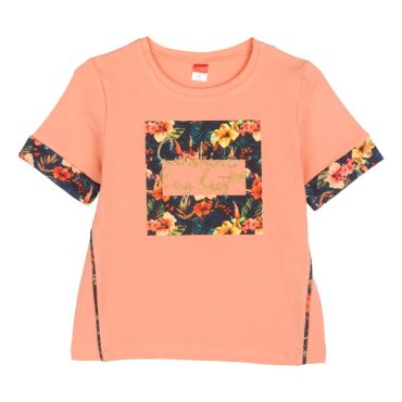 ΒΑΜΒΑΚΕΡΟ ΚΟΝΤΟΜΑΝΙΚΟ T-SHIRT ΓΙΑ ΚΟΡΙΤΣΙ JOYCE ALLOVER ΠΟΡΤΟΚΑΛΙ 2513513